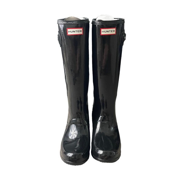 NEW Hunter Original Tour Gloss Tall Rain Boots Black Size 10 - Picture 3 of 8